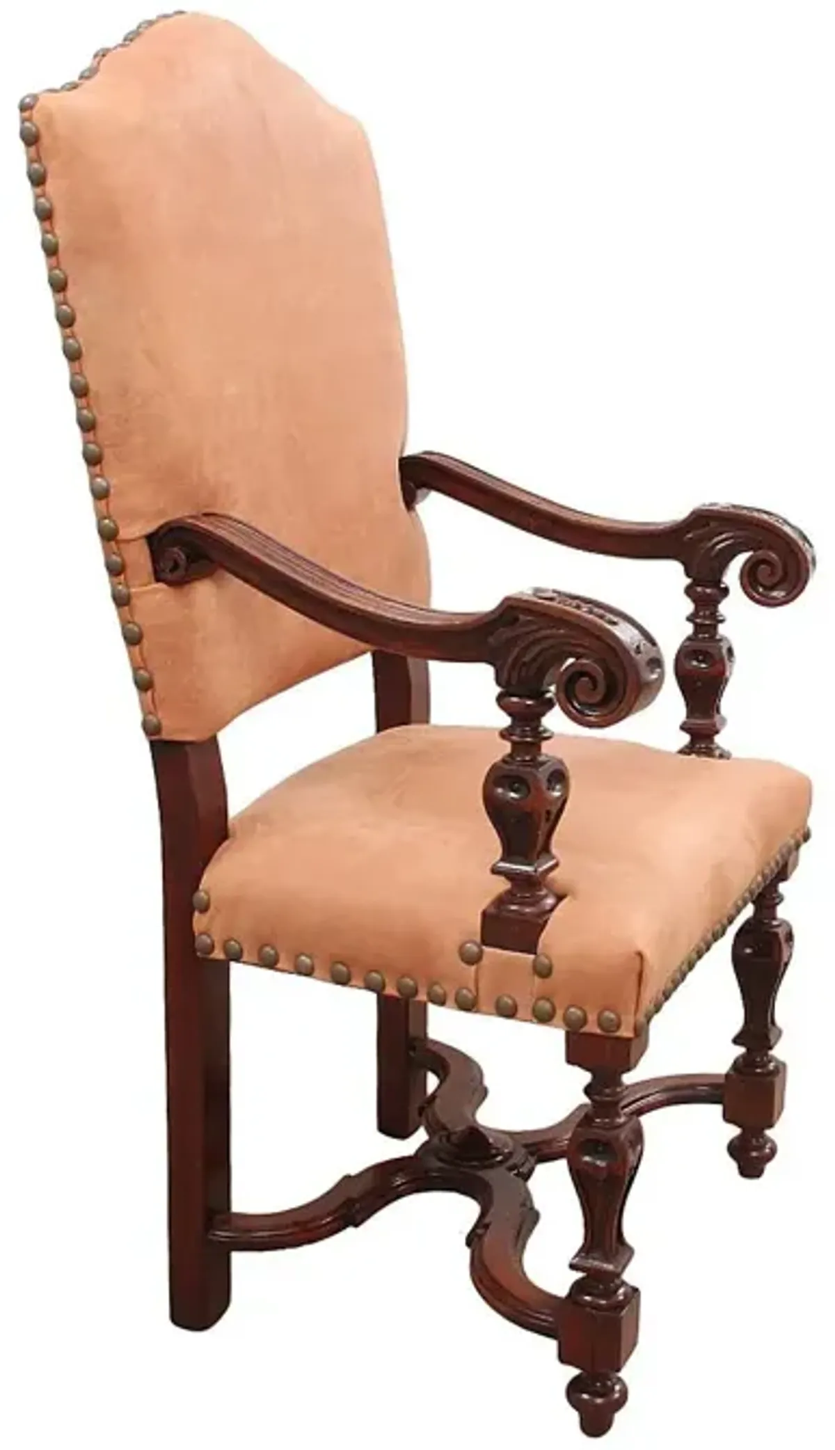 Jacobean Style Leather Chair - Interesting Things - Brown