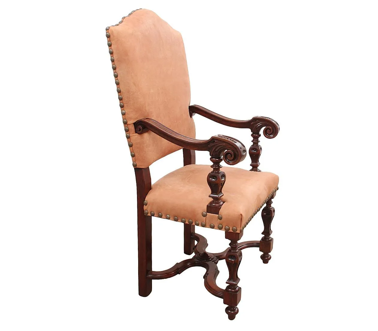 Jacobean Style Leather Chair - Interesting Things - Brown