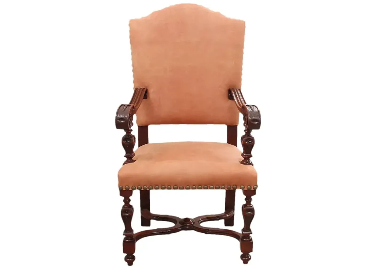 Jacobean Style Leather Chair - Interesting Things - Brown