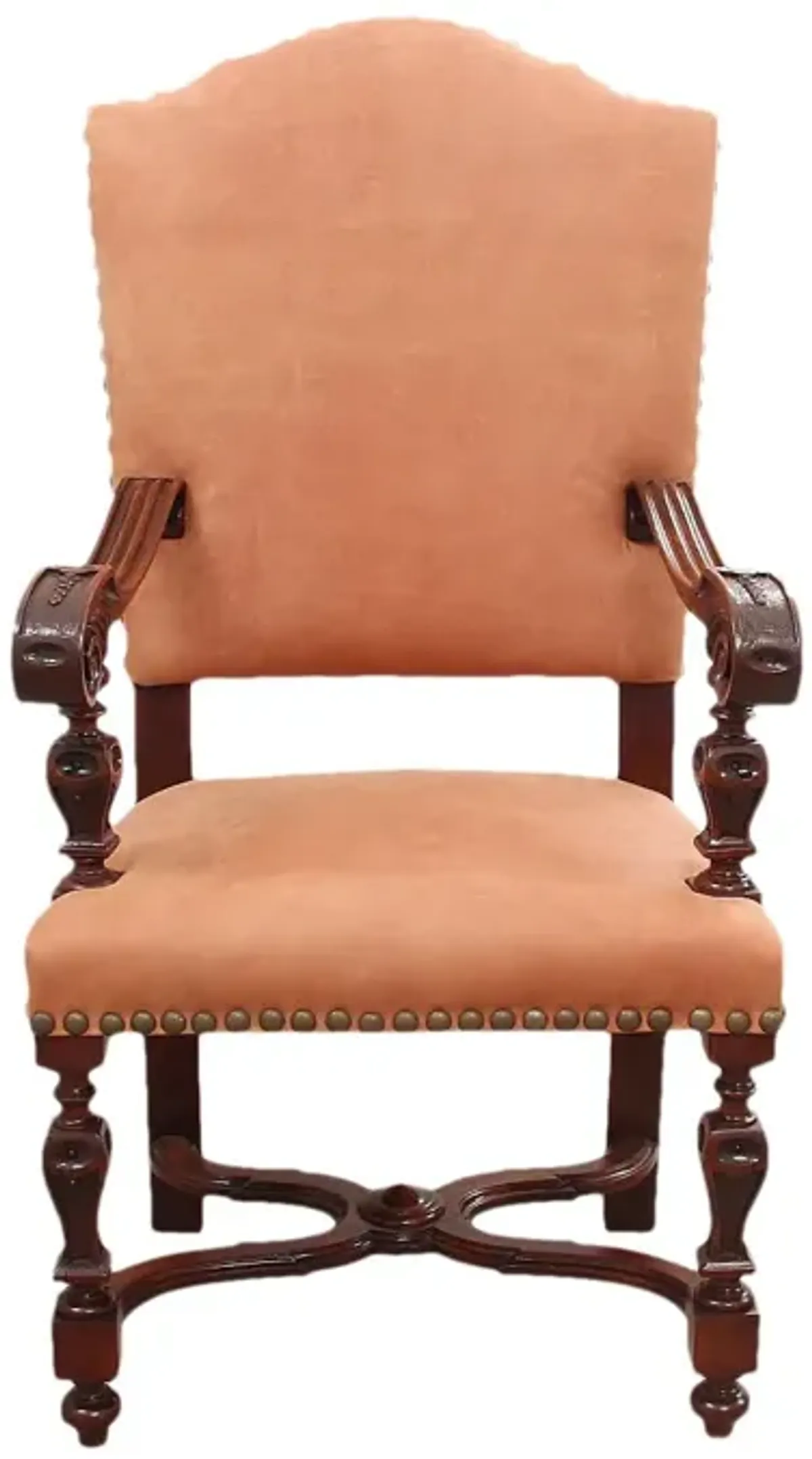 Jacobean Style Leather Chair - Interesting Things - Brown