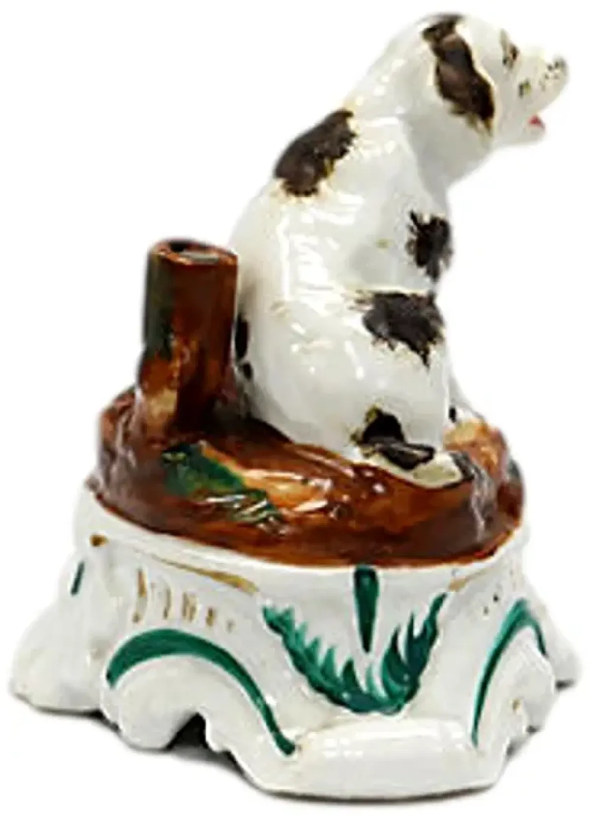 19th-C. French Porcelain Dog - Rose Victoria - Brown