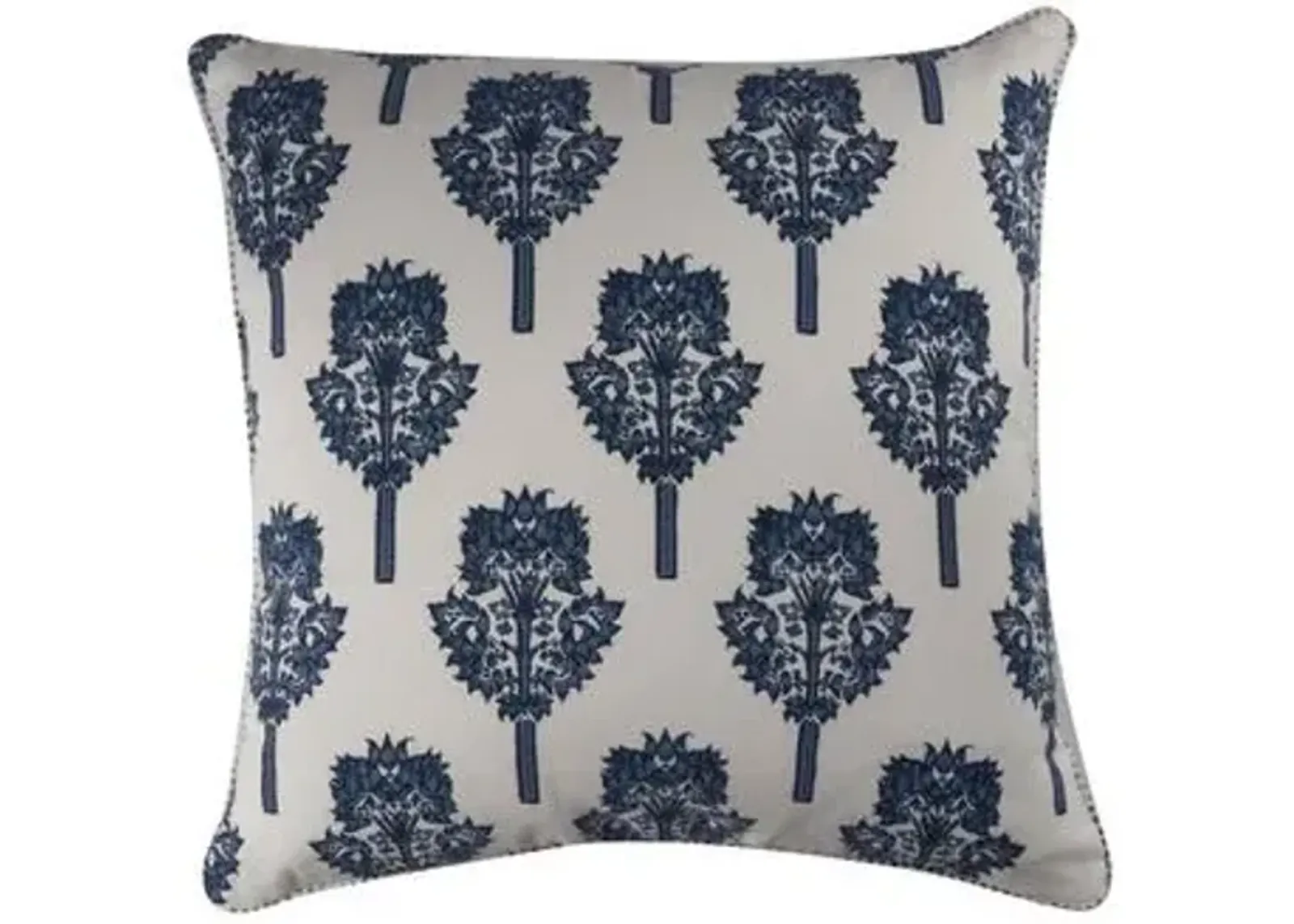 Tamra 20x20 Pillow - Navy/Ivory - Pyar & Co.