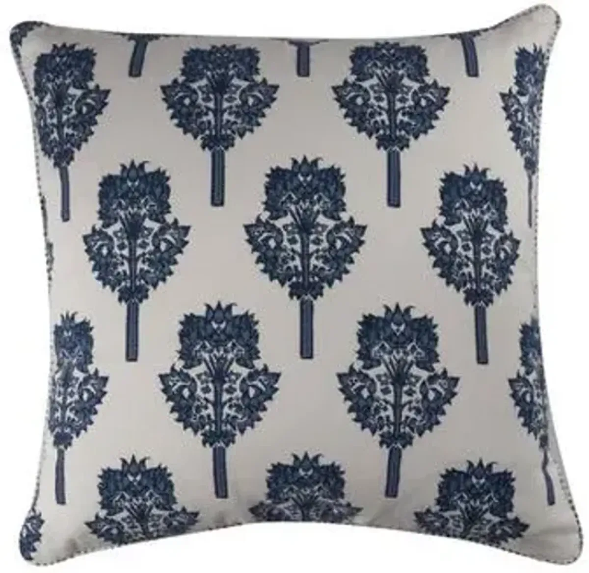 Tamra 20x20 Pillow - Navy/Ivory - Pyar & Co.