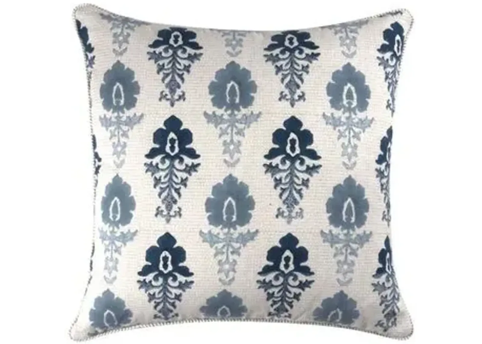 Fleur Ombre 20x20 Pillow - Blue/Ivory - Pyar & Co.