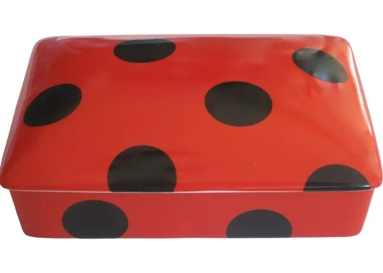 Porcelain Polka Dot Card Box w/Cards - The Emporium Ltd. - Red