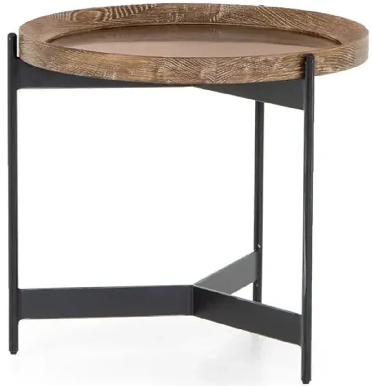 Colton End Table - Oak/Black - Brown