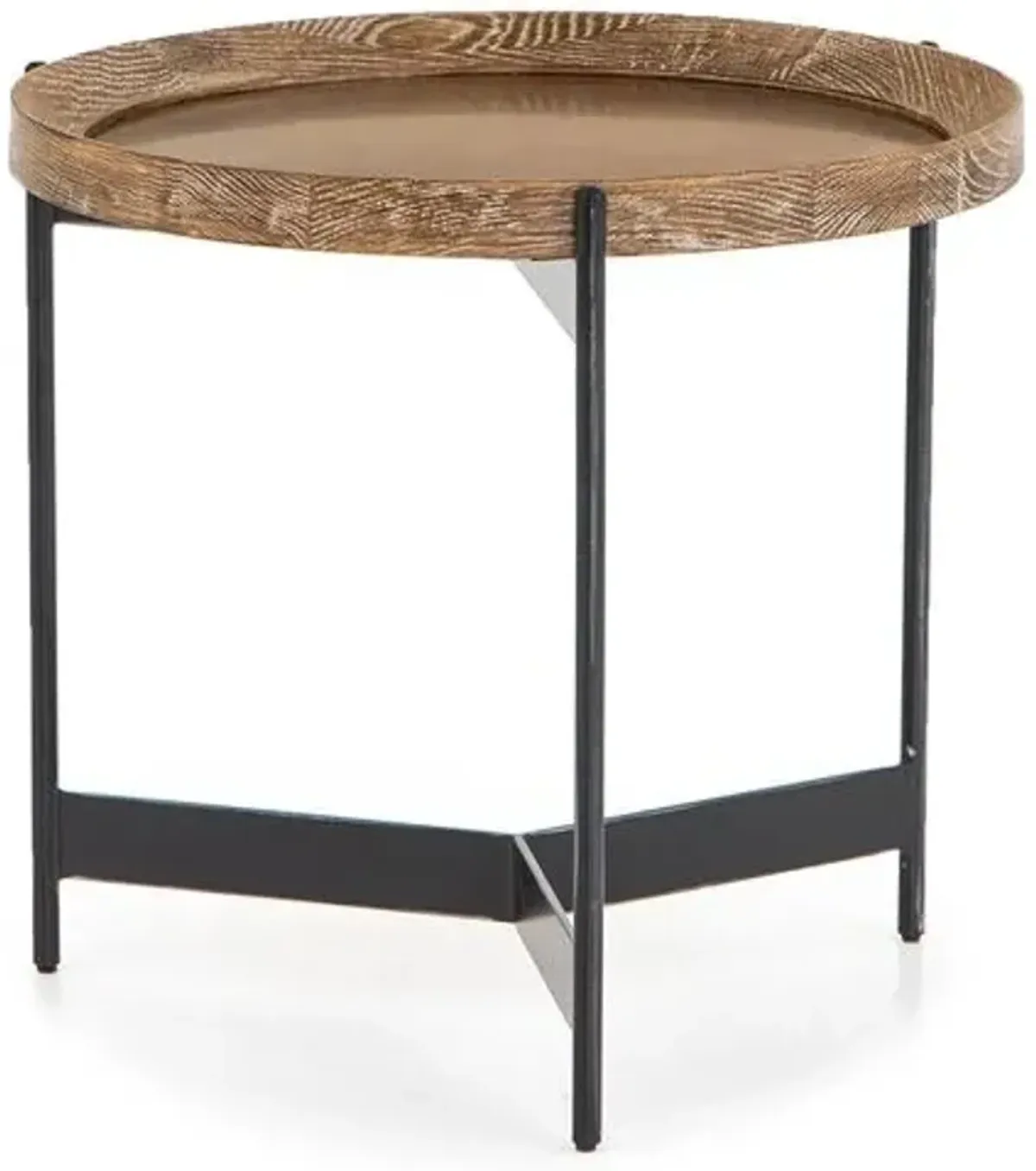 Colton End Table - Oak/Black - Brown