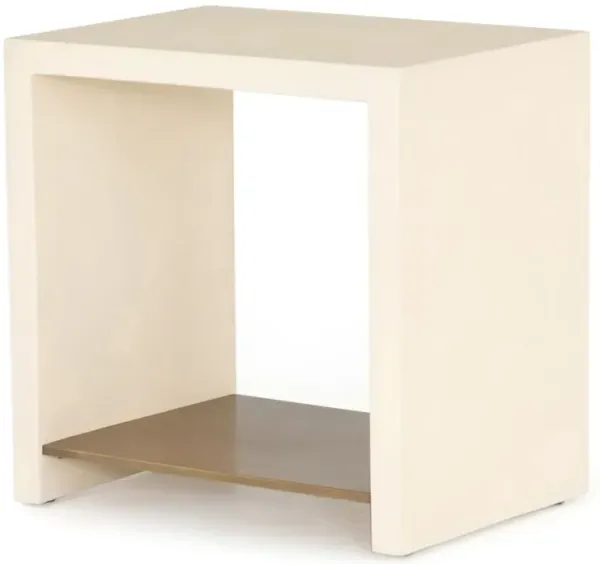 Ryder Concrete End Table, Ivory