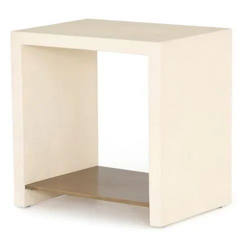 Ryder Concrete End Table - Ivory