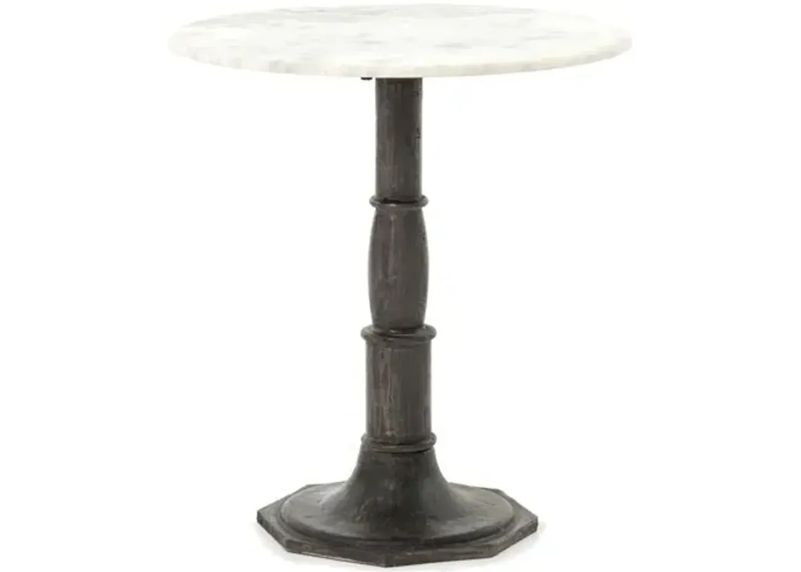 Marina Marble End Table - Carbon Wash - White