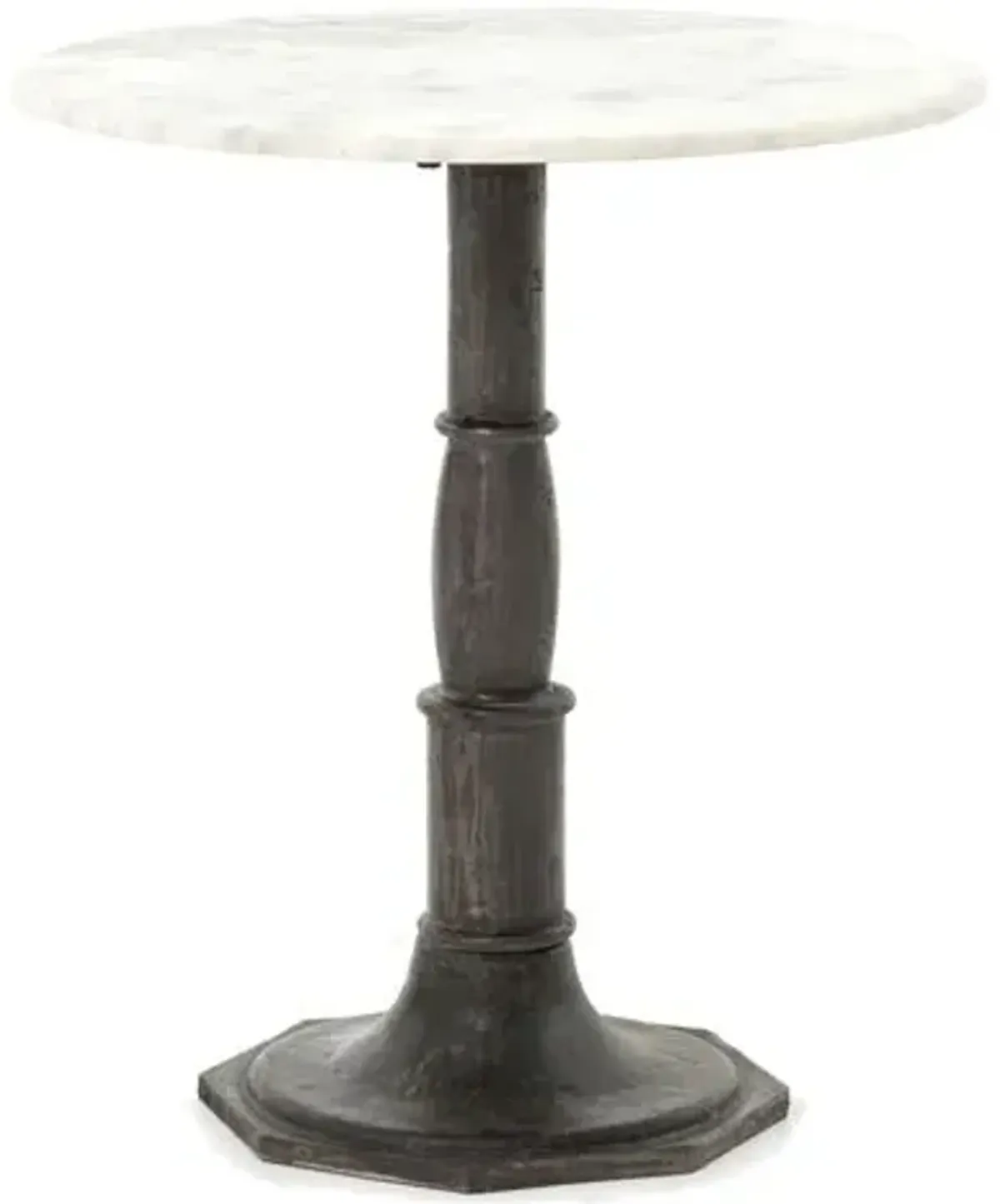 Ira Marble End Table - Carbon Wash - White