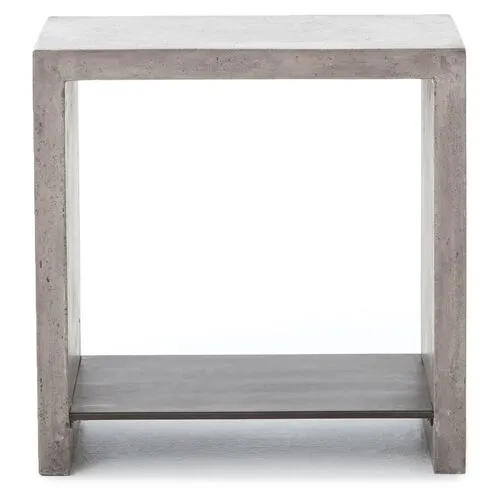 Ryder Concrete End Table - Dark Grey - Gray