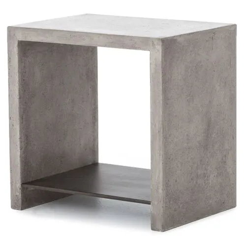 Ryder Concrete End Table - Dark Grey - Gray
