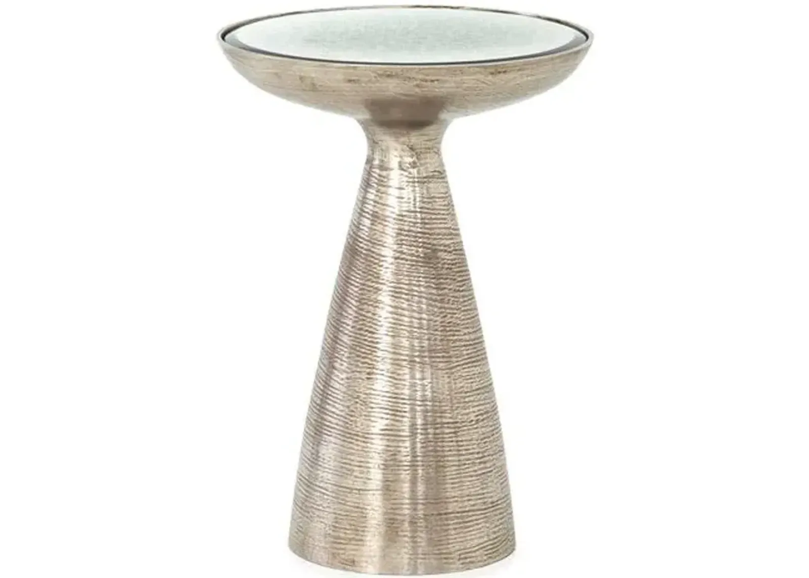 Kristina End Table - Brushed Nickel - Silver