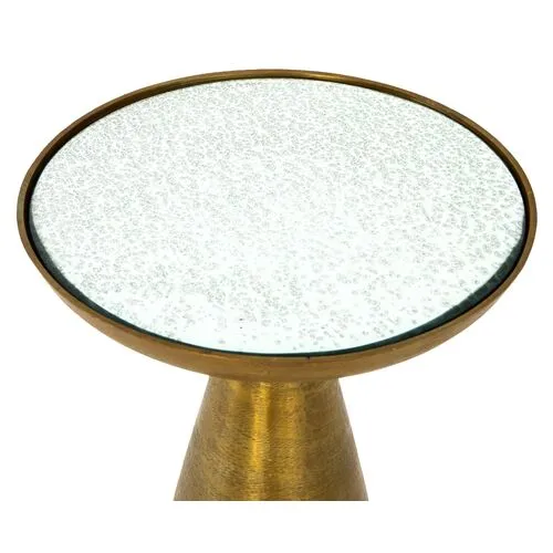 Kristina End Table - Brushed Brass - Gold