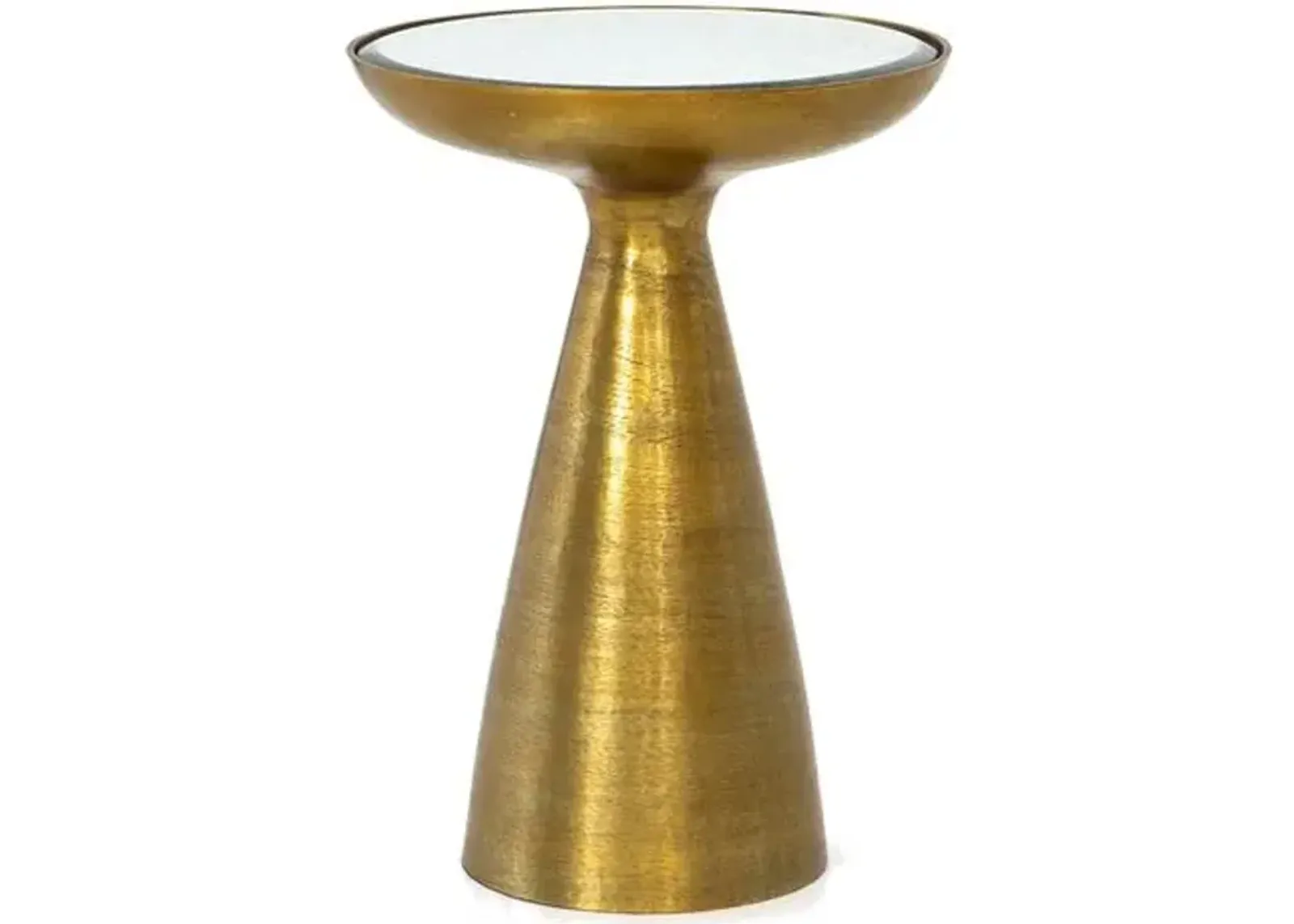 Kristina End Table - Brushed Brass - Gold