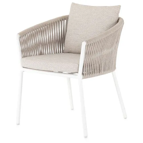 Archer Outdoor Dining Chair - White/Sand