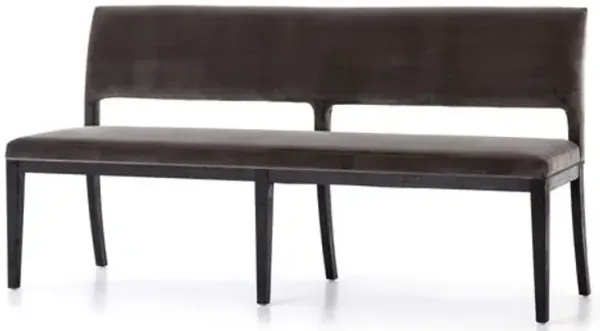 Alexa Dining Bench - Velvet Grey - Gray