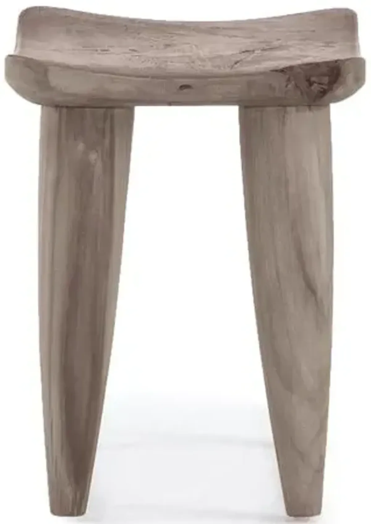 Conor Outdoor Stool - Weathered Grey Teak - Gray