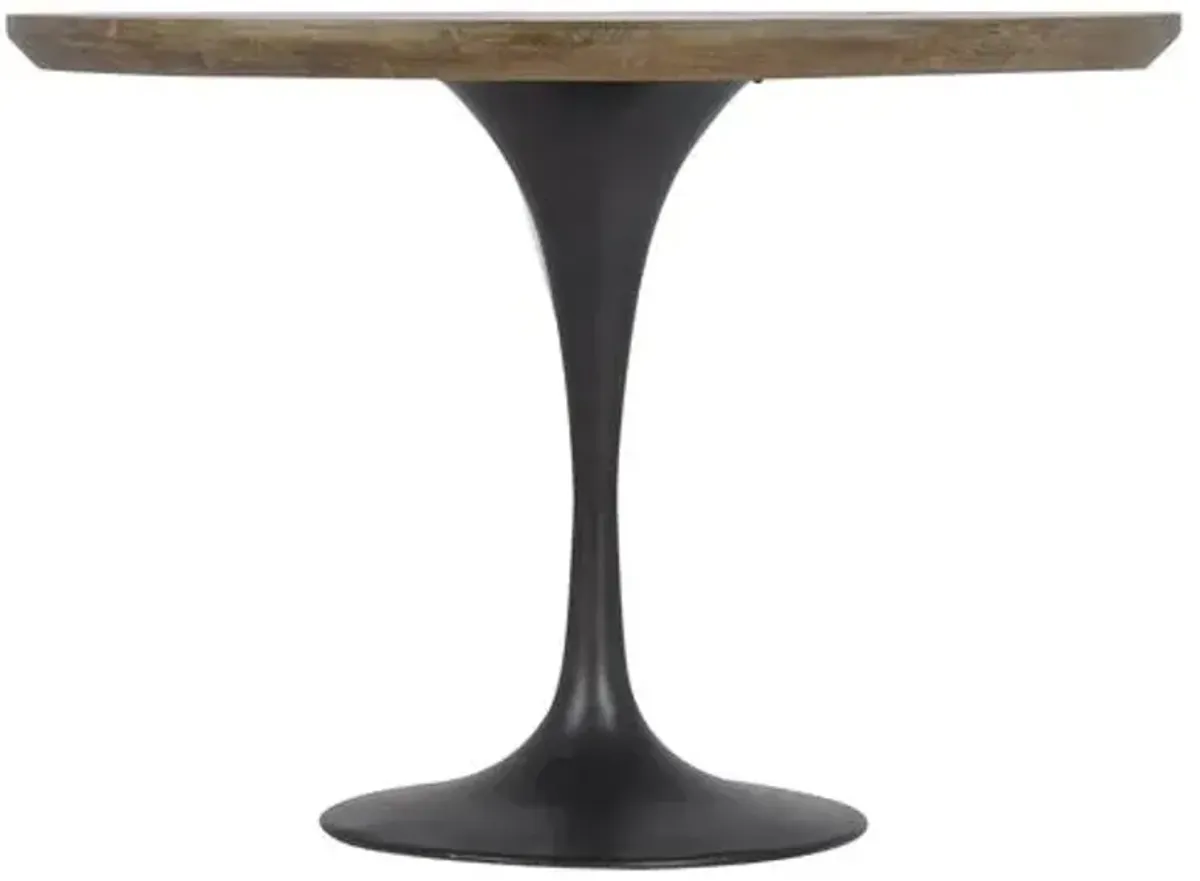 Omari 42" Bistro Table - Rustic Black - Brown