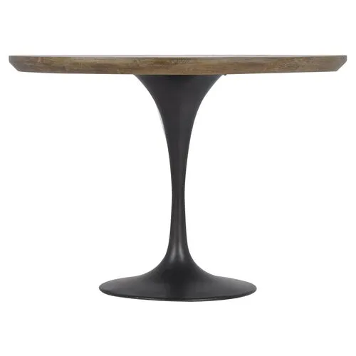 Omari 42" Bistro Table - Rustic Black - Brown