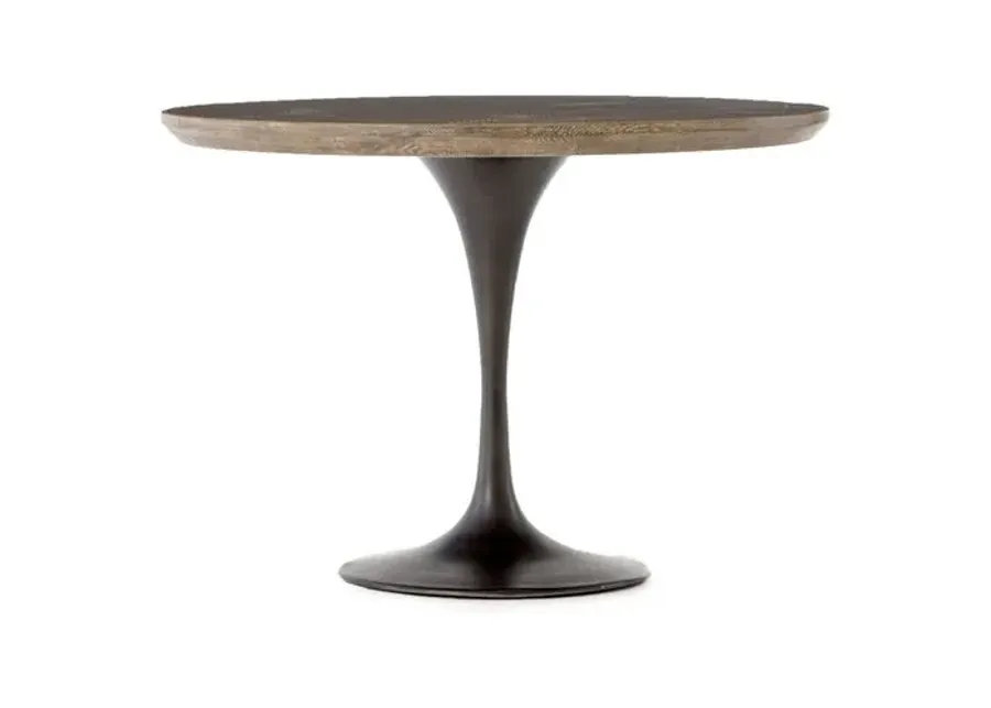 Omari 42" Bistro Table - Rustic Black - Brown