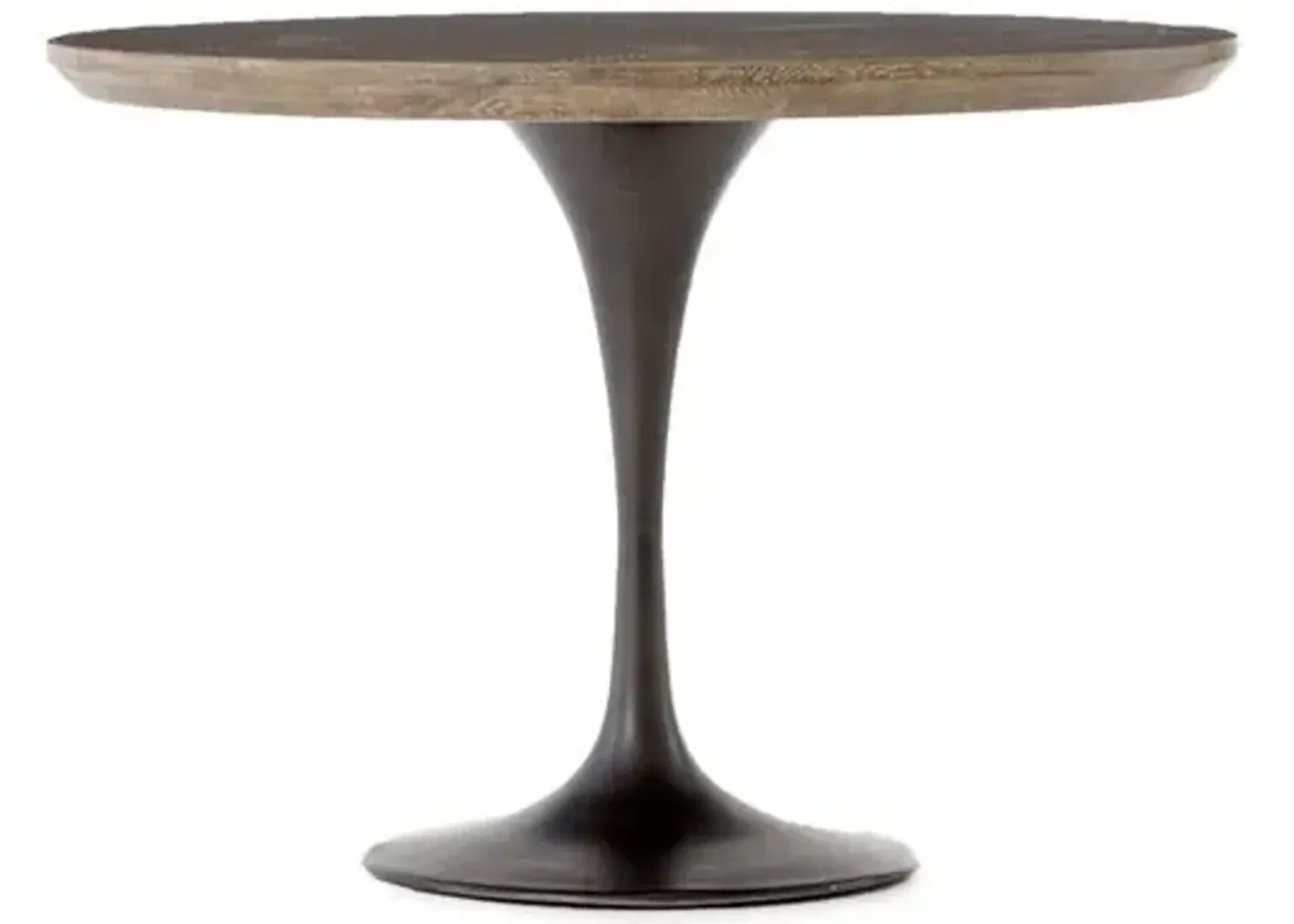 Omari 42" Bistro Table - Rustic Black - Brown