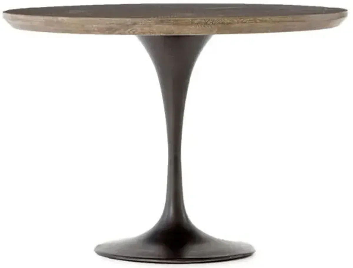 Omari 42" Bistro Table - Rustic Black - Brown