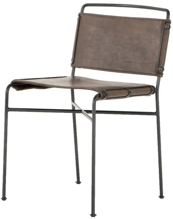 Jackson Dining Chair, Distressed Brown