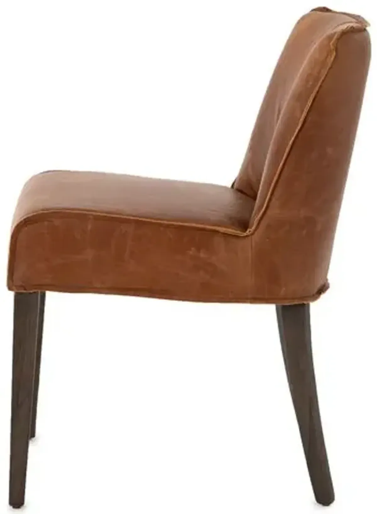 Ezra Leather Dining Chair - Sienna Chestnut - Brown