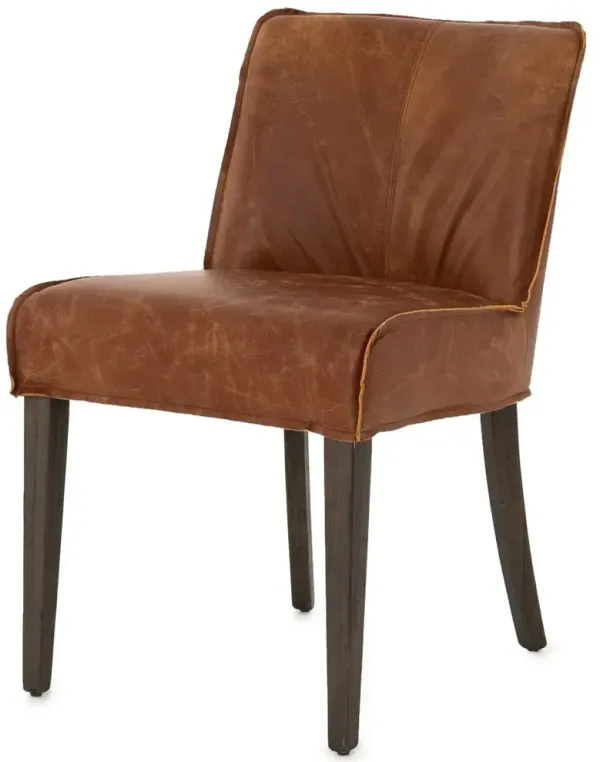 Ezra Leather Dining Chair, Sienna Chestnut
