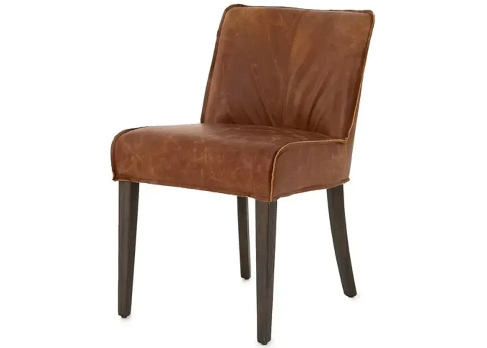 Ezra Leather Dining Chair - Sienna Chestnut - Brown