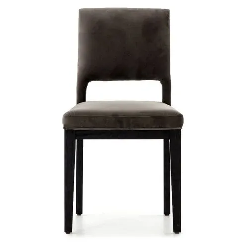 Alex Dining Chair - Washed Velvet Grey - Gray