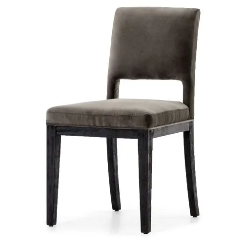 Alex Dining Chair - Washed Velvet Grey - Gray