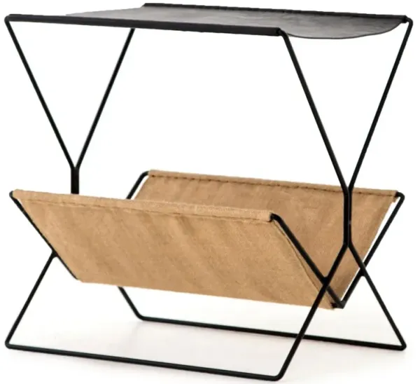 Kayden Magazine Rack, Distressed Black