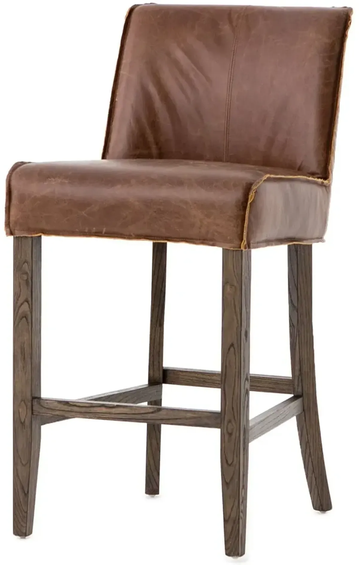 Ezra Leather Counter Stool - Sienna Chestnut