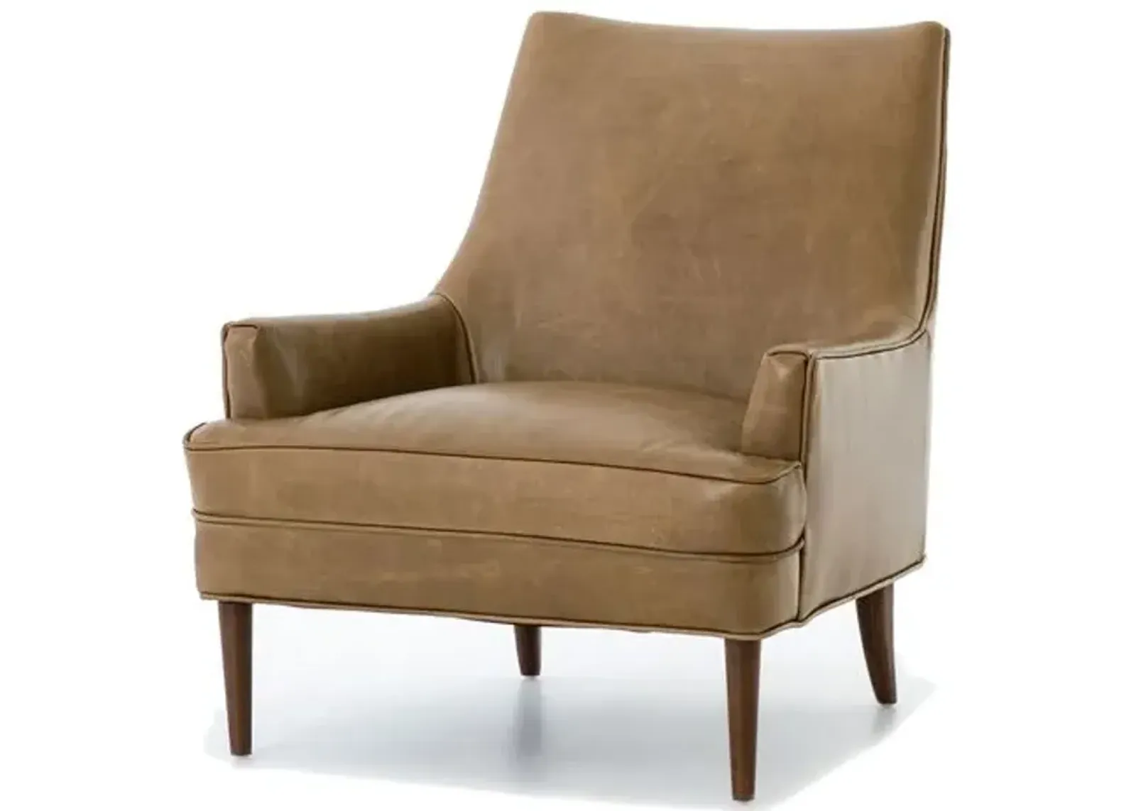 Luis Chair - Dakota Warm Taupe Leather - Brown