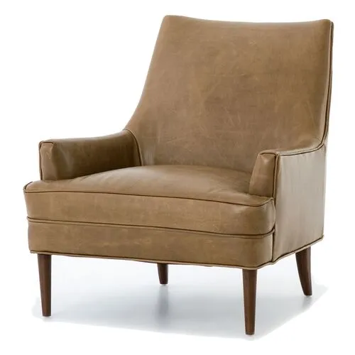 Luis Chair - Dakota Warm Taupe Leather - Brown