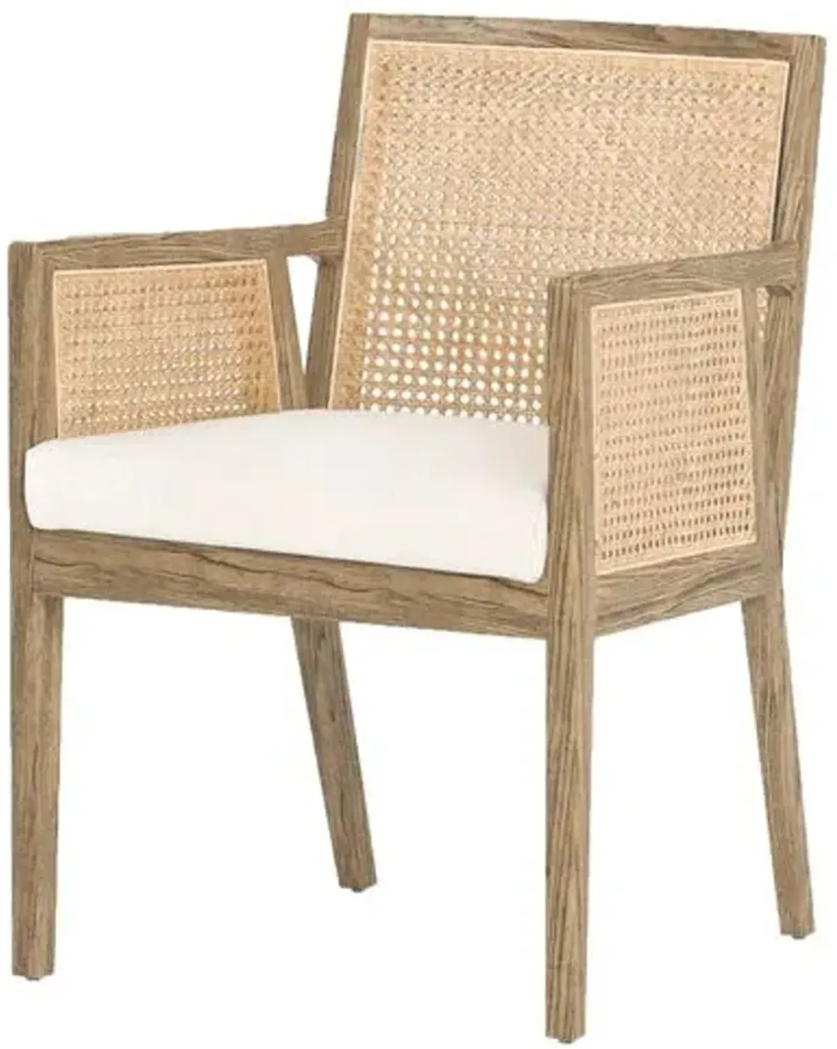 Aimee Cane Dining Armchair - Natural/Flax - Beige