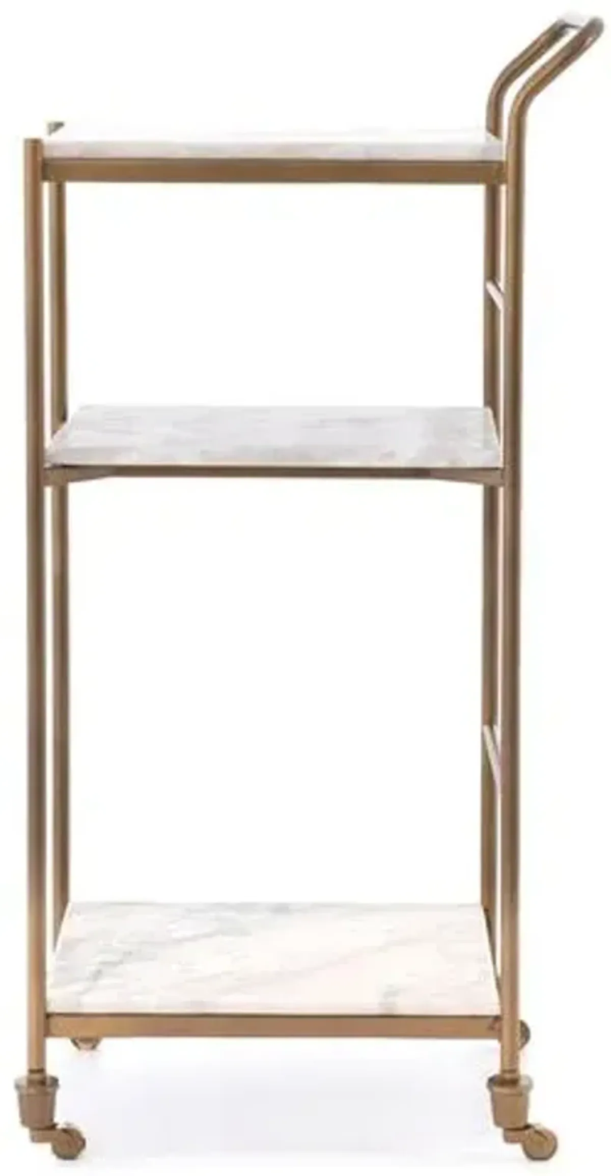 Elliot Small Marble Bar Cart - Brass - White
