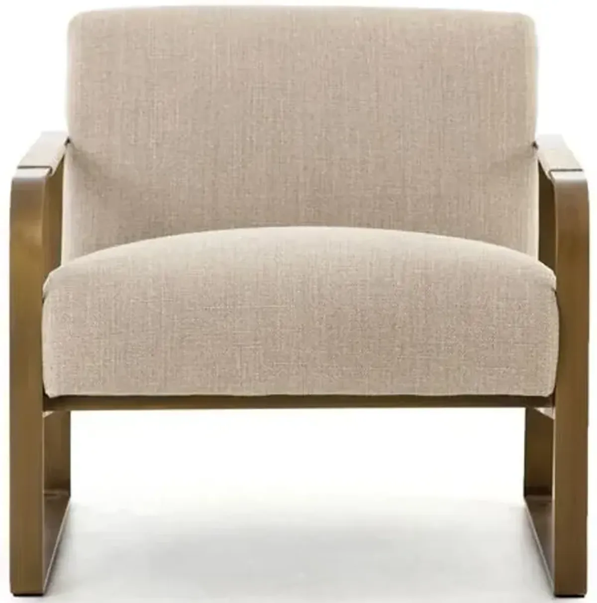 Sienna Brass Chair - Stonewash Linen - Beige