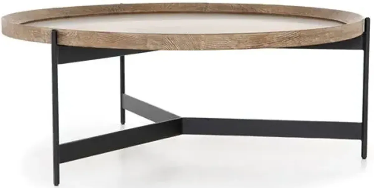 Zander Coffee Table - Black/Brass - Brown