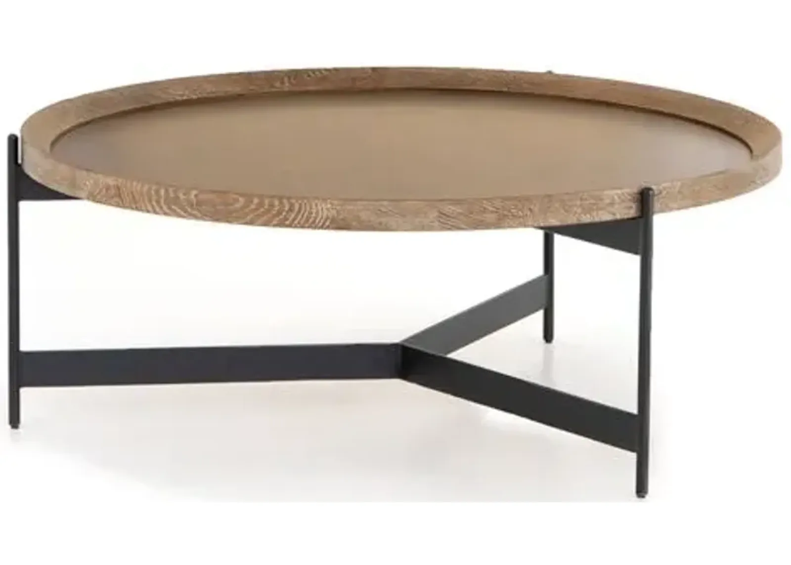 Zander Coffee Table - Black/Brass - Brown