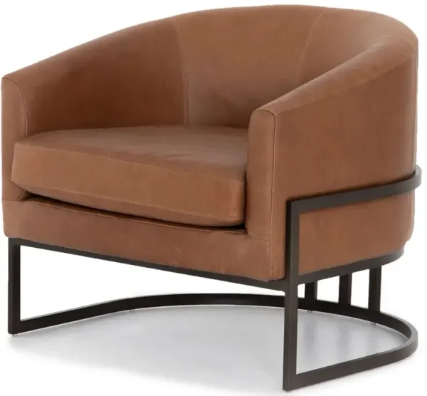 Landen Accent Chair, Sand Leather