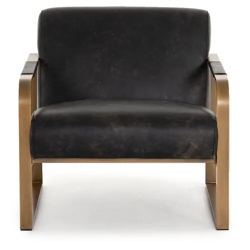 Sienna Leather Chair - Rialto Ebony - Black