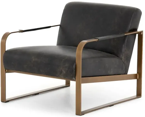 Sienna Leather Chair, Rialto Ebony