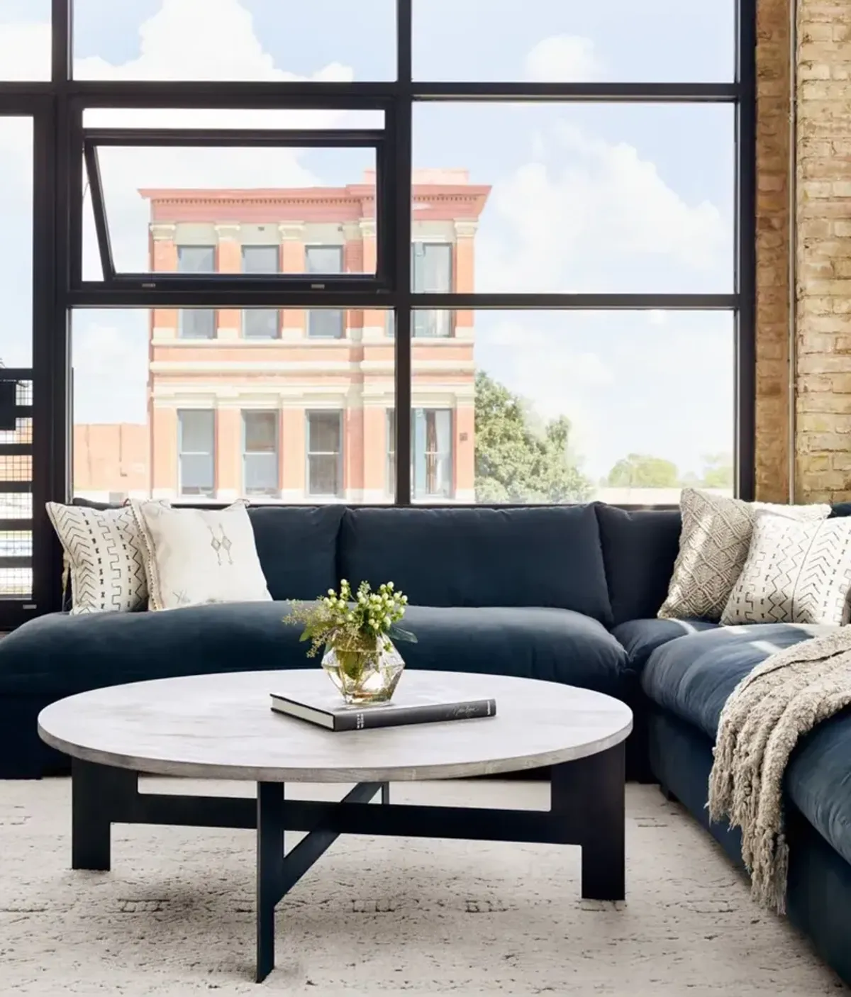 Romeo 3-Pc Sectional, Charcoal Velvet