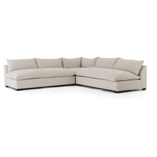 Spencer 3-Pc Sectional - Oatmeal Crypton - Beige