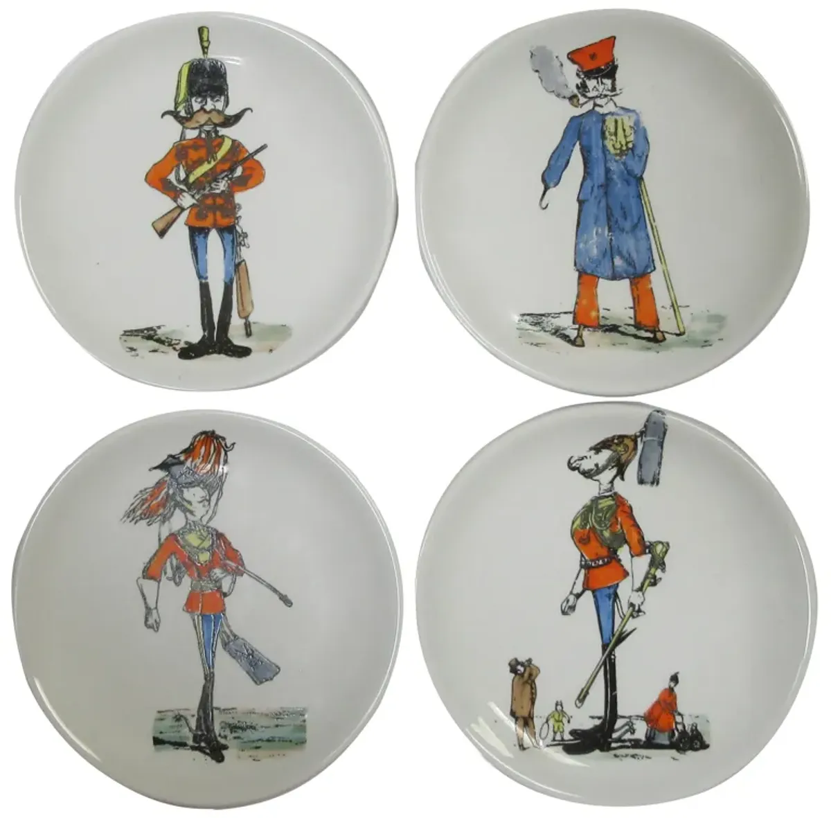 Fornasetti-Era Italian Coasters Set of 4 - The Emporium Ltd. - White