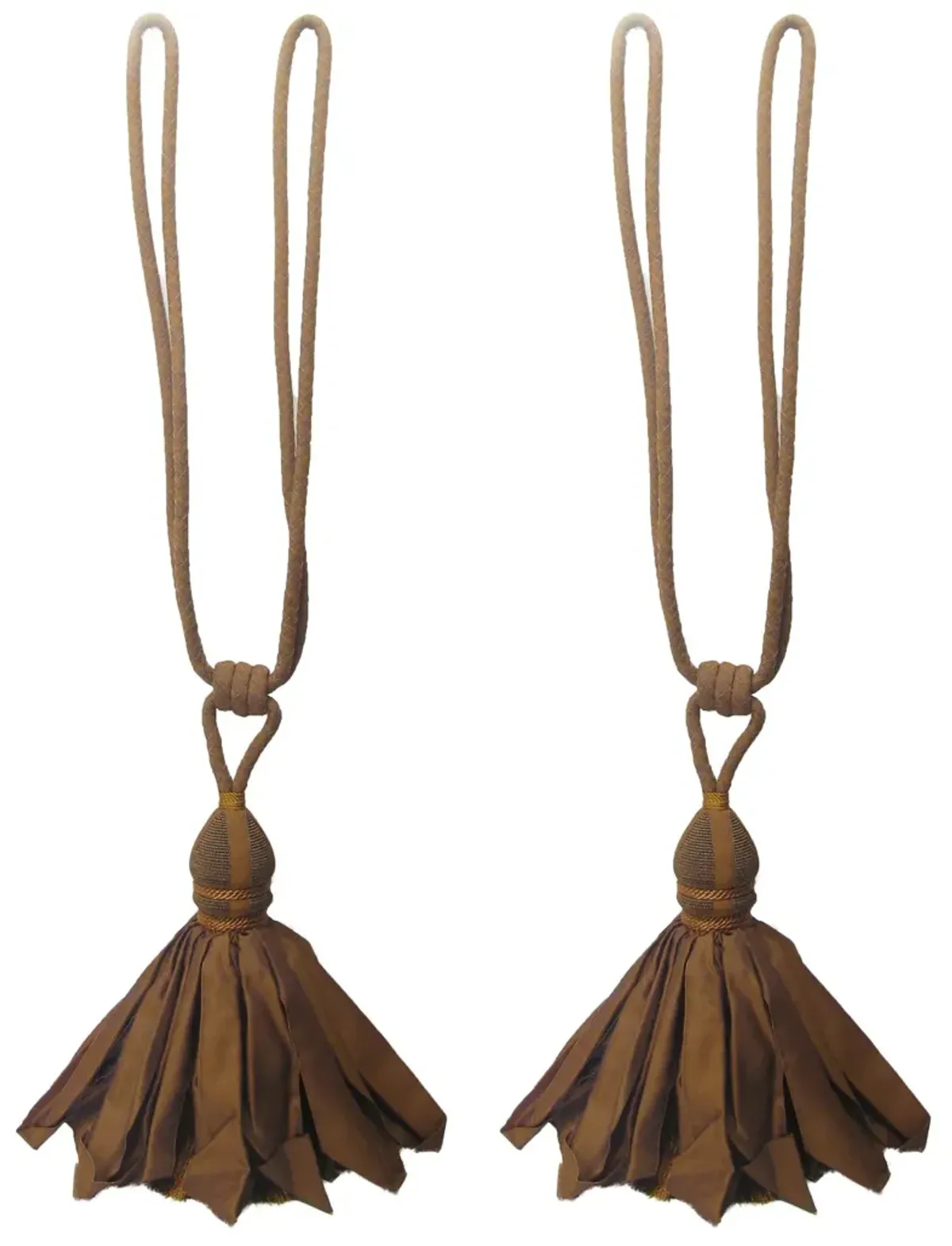 Copper Tieback with Ballgown Tassel - Set of 2 - Chez Vous - Brown